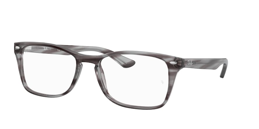 Ray-Ban Optical RX5228M Square Eyeglasses 8055-STRIPED GREY 56-17-145 - Color Map grey