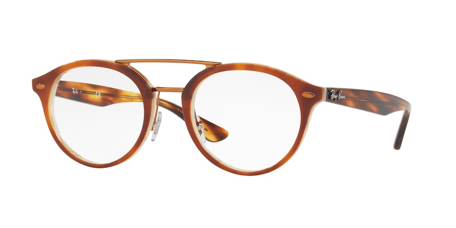 Ray-Ban Optical RX5354 Square Eyeglasses 5677-TOP HAVANA BROWN/HORN BEIGE 48-21-145 - Color Map havana