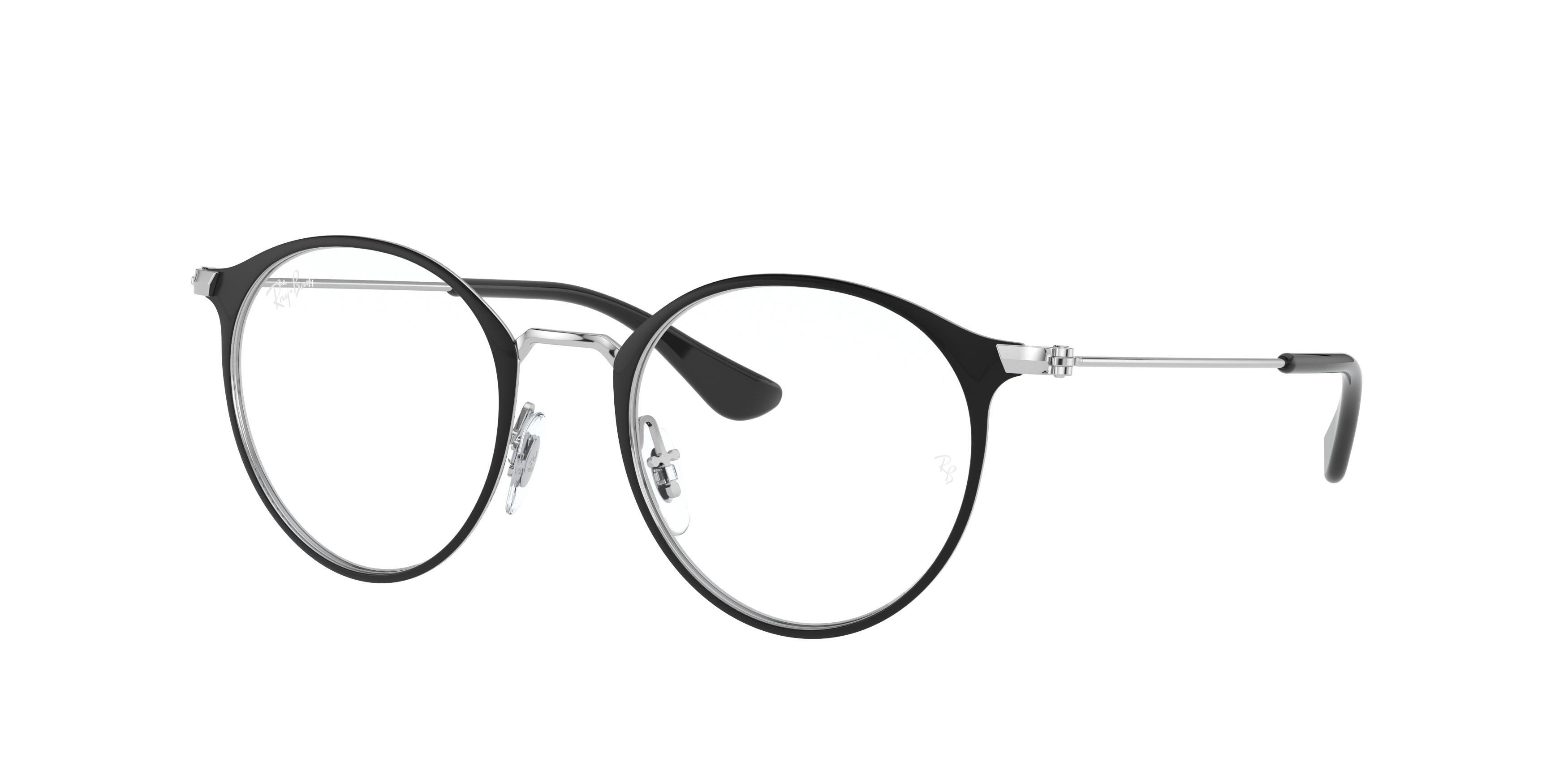 Ray-Ban Junior Vista RY1053 Phantos Eyeglasses  4064-Black On Silver 45-130-18 - Color Map Black