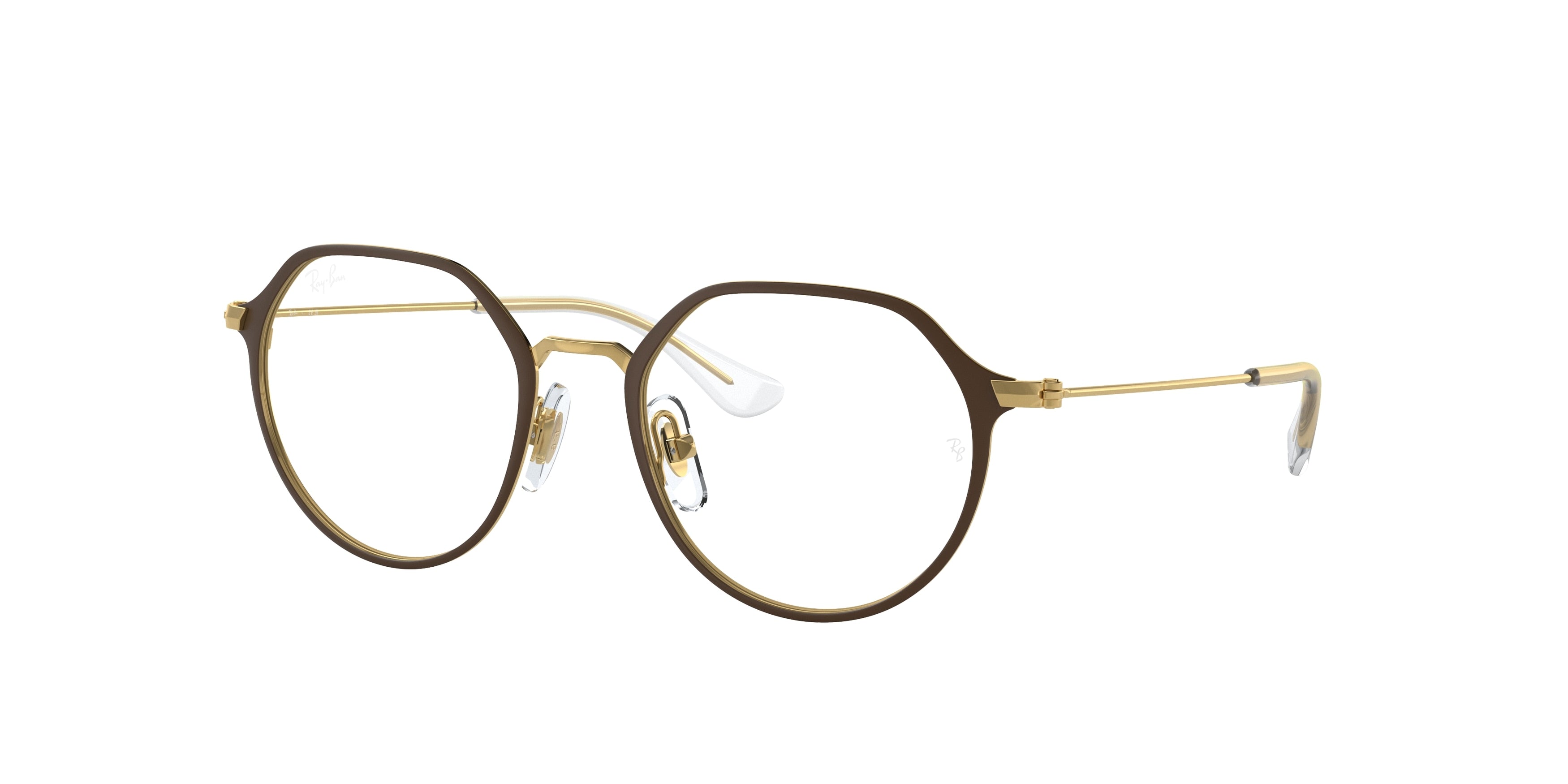 Ray-Ban Junior Vista RY1058F Irregular Eyeglasses 4078-Brown On Gold 49-130-18 - Color Map Brown