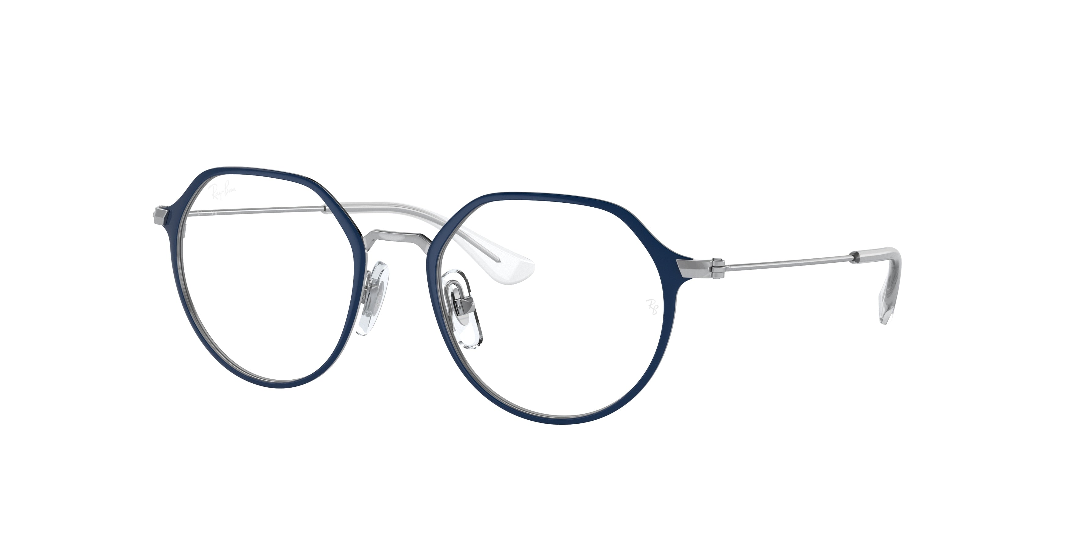 Ray-Ban Junior Vista RY1058F Irregular Eyeglasses 4085-Blue On Silver 49-130-18 - Color Map Blue