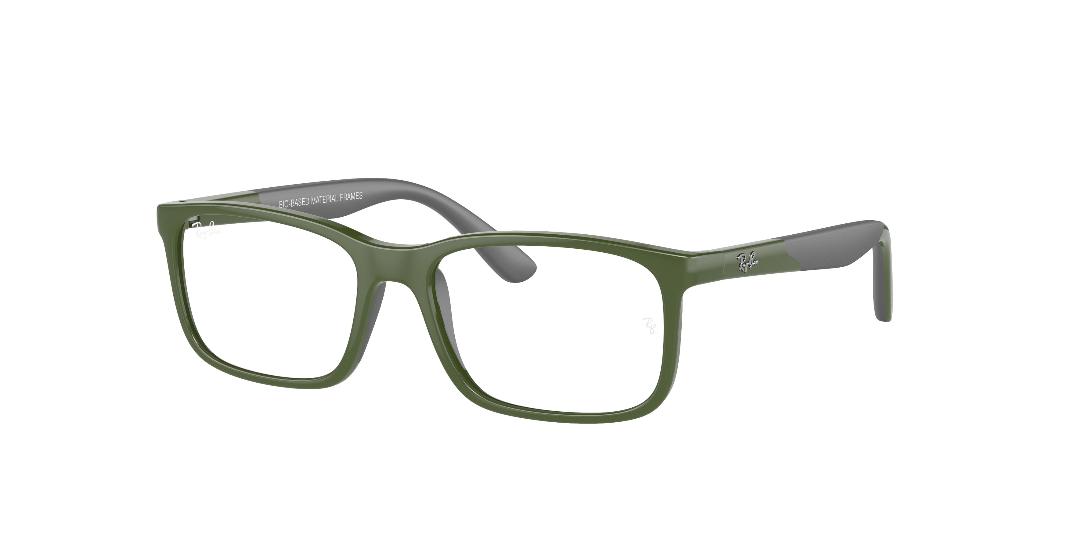 Ray-Ban Junior Vista RY1621F Rectangle Eyeglasses 3932-Green On Grey 49-135-15 - Color Map Green