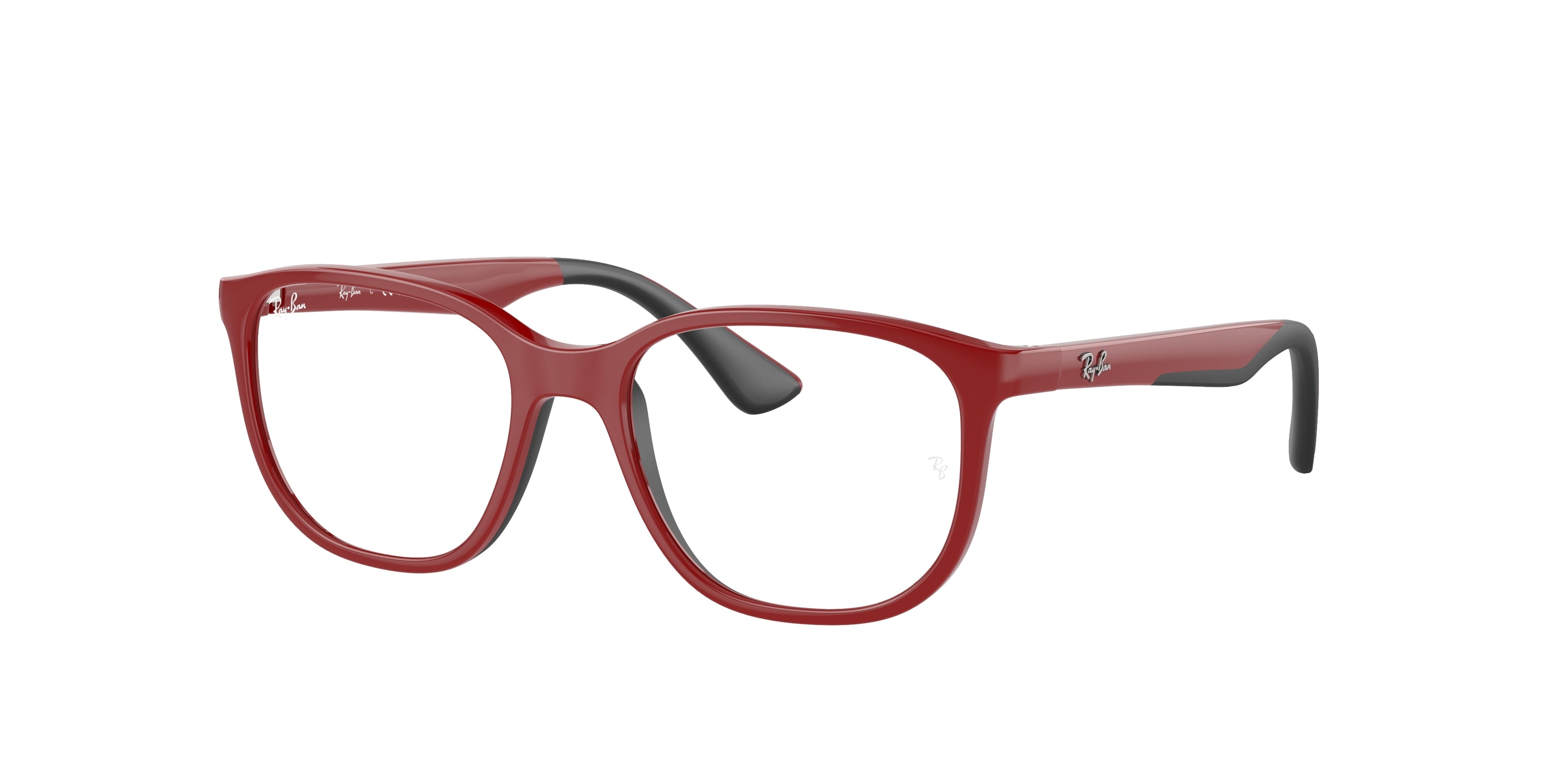 Ray-Ban Junior Vista RY9078VF Square Eyeglasses 3950-Red On Black 48-135-16 - Color Map Red