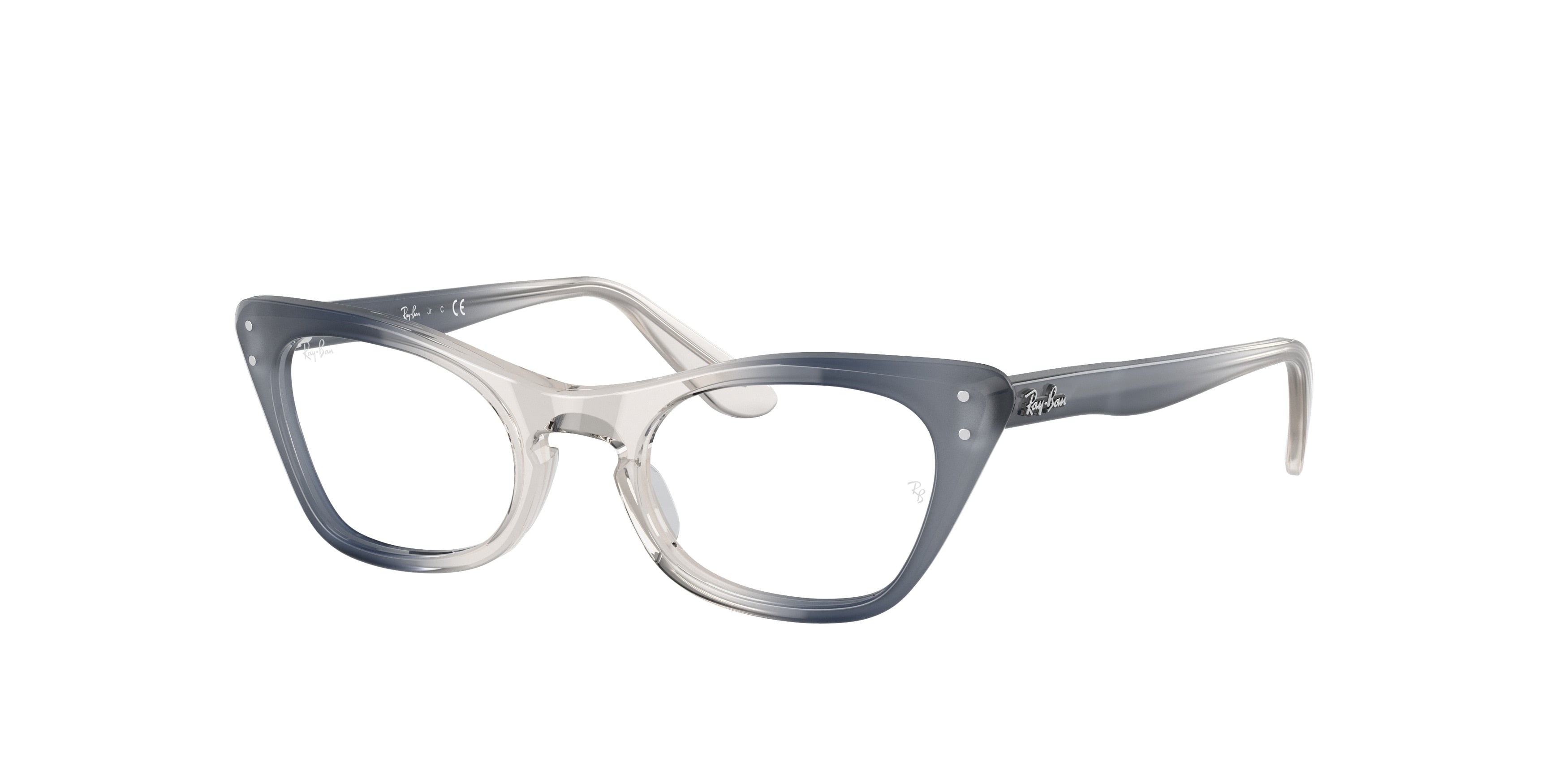 Ray-Ban Junior Vista MISS BURBANK RY9099V Cat Eye Eyeglasses 3891-Transparent Blue 43-130-18 - Color Map Blue