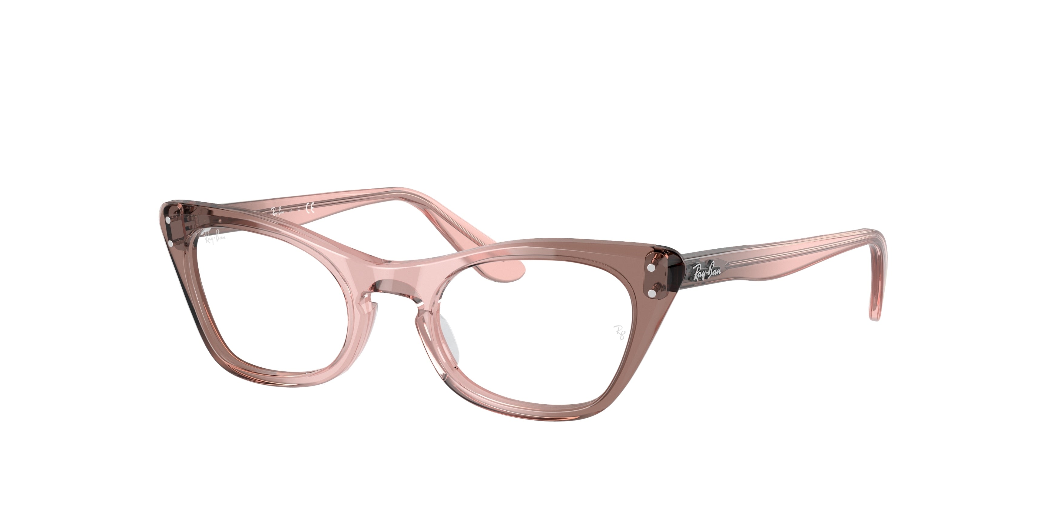 Ray-Ban Junior Vista MISS BURBANK RY9099V Cat Eye Eyeglasses 3892-Transparent Pink 43-130-18 - Color Map Pink