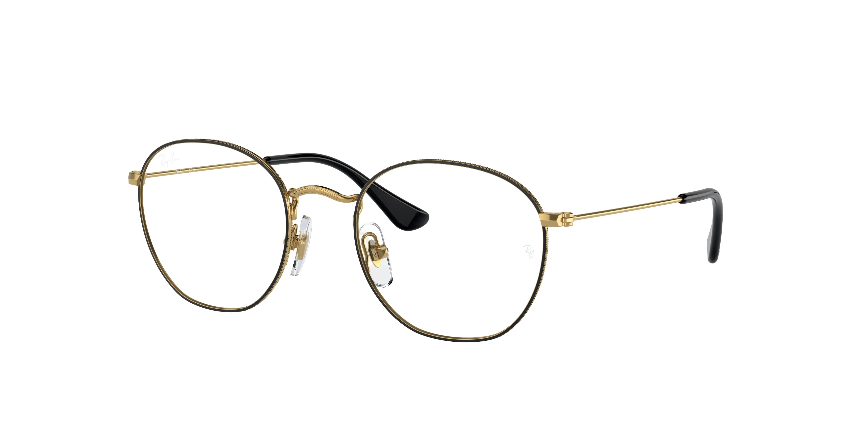 Ray-Ban Junior Vista JUNIOR ROB RY9572V Irregular Eyeglasses 4086-Black On Gold 48-130-19 - Color Map Black