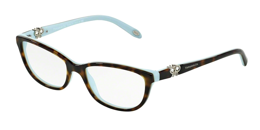 Tiffany TF2051B Square Eyeglasses 8134-TOP HAVANA/BLUE 53-16-135 - Color Map havana