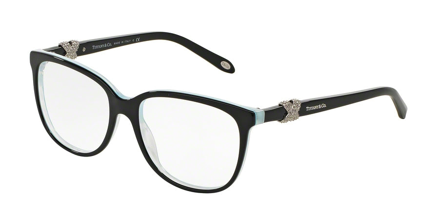 Tiffany TF2111B Square Eyeglasses 8193-BLACK/STRIPED BLUE 52-16-140 - Color Map black