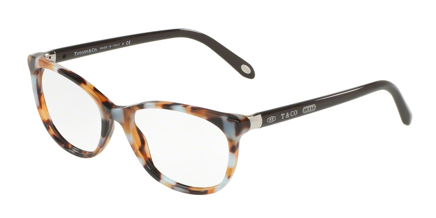 Tiffany TF2135 Pillow Eyeglasses 8212-DARK HAVANA SPOTTED BLUE 54-16-140 - Color Map havana