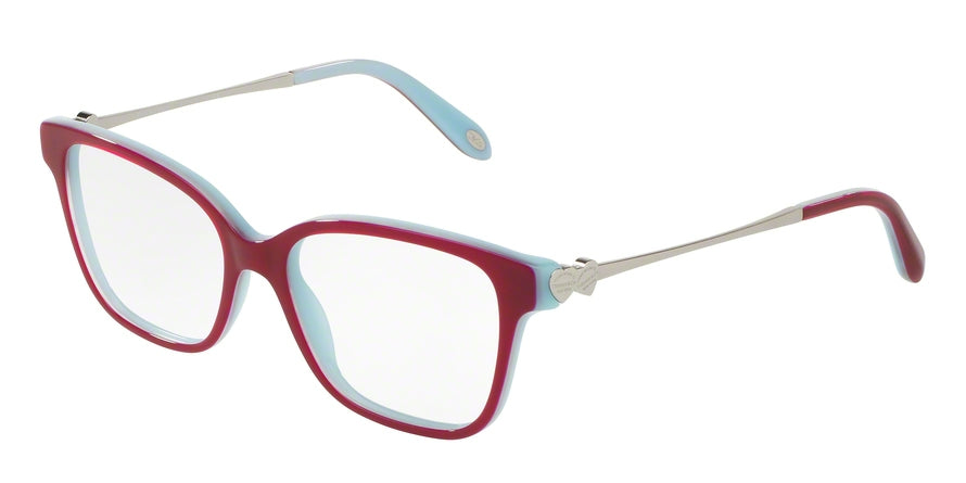 Tiffany TF2141 Square Eyeglasses 8167-CHERRY ON SHOT BLUE 52-16-140 - Color Map red