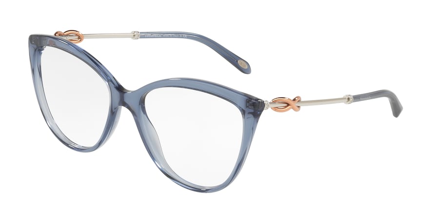 Tiffany TF2161B Cat Eye Eyeglasses  8242-TRANSPARENT BLUE 56-17-140 - Color Map blue