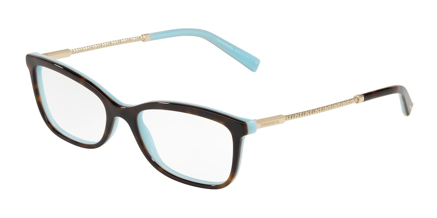 Tiffany TF2169 Rectangle Eyeglasses 8134-HAVANA/BLUE 53-17-140 - Color Map havana