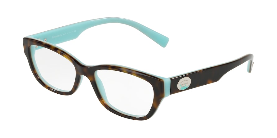 Tiffany TF2172 Rectangle Eyeglasses 8134-HAVANA ON TIFFANY BLUE 52-16-140 - Color Map havana