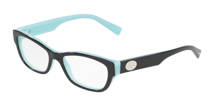 Tiffany TF2172 Rectangle Eyeglasses  8291-BLACK ON TIFFANY BLUE 52-16-140 - Color Map black