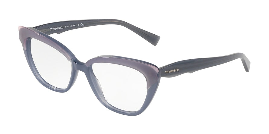 Tiffany TF2184 Cat Eye Eyeglasses 8282-OPALINE ROSE ON OPALINE BLUE 53-16-140 - Color Map blue