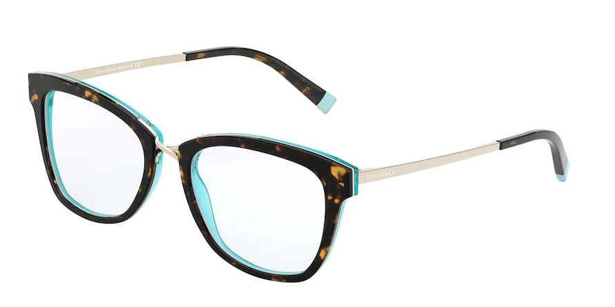 Tiffany TF2186 Square Eyeglasses 8275-HAVANA/CRYSTAL BLUE 52-18-140 - Color Map havana