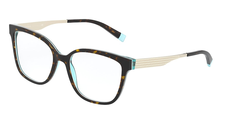 Tiffany TF2189 Square Eyeglasses 8275-HAVANA/WHITE/BLUE 54-17-140 - Color Map havana