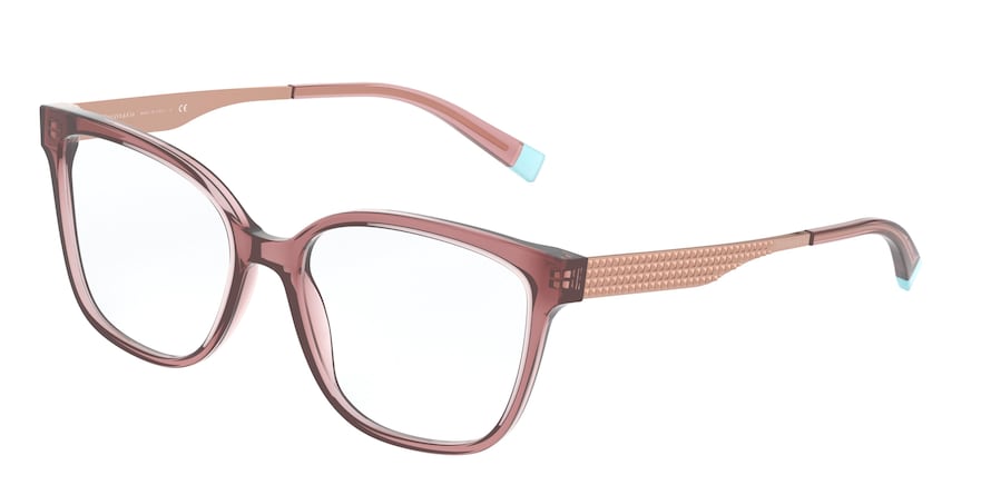 Tiffany TF2189 Square Eyeglasses 8297-PINK BROWN TRANSPARENT 54-17-140 - Color Map brown