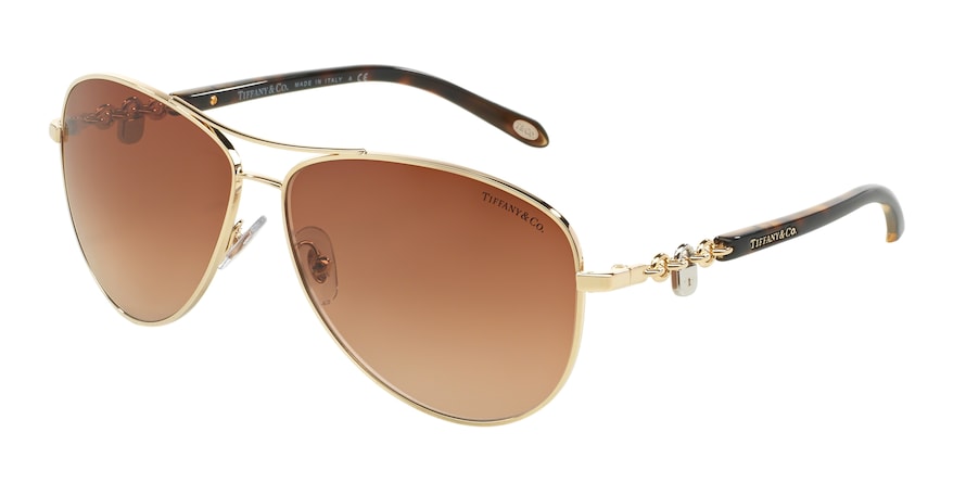 Tiffany TF3034 Pilot Sunglasses  60023B-GOLD 60-12-135 - Color Map gold