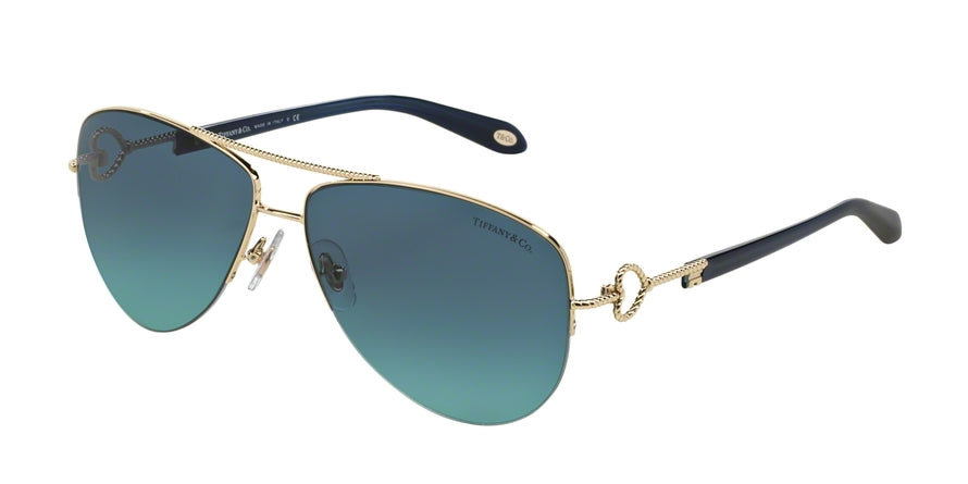 Tiffany TF3046 Pilot Sunglasses 60949S-PALE GOLD 57-14-135 - Color Map gold