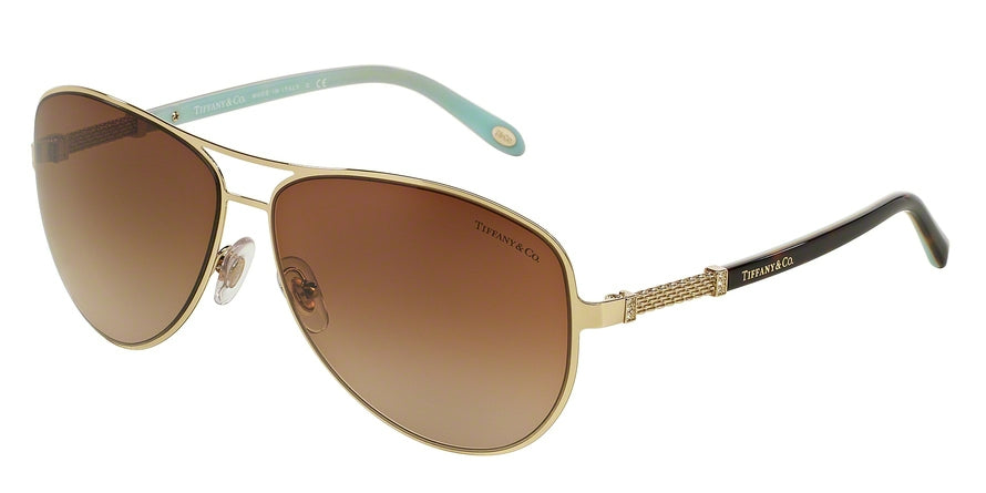 Tiffany TF3048B Pilot Sunglasses  60913B-PALE GOLD 60-13-135 - Color Map gold