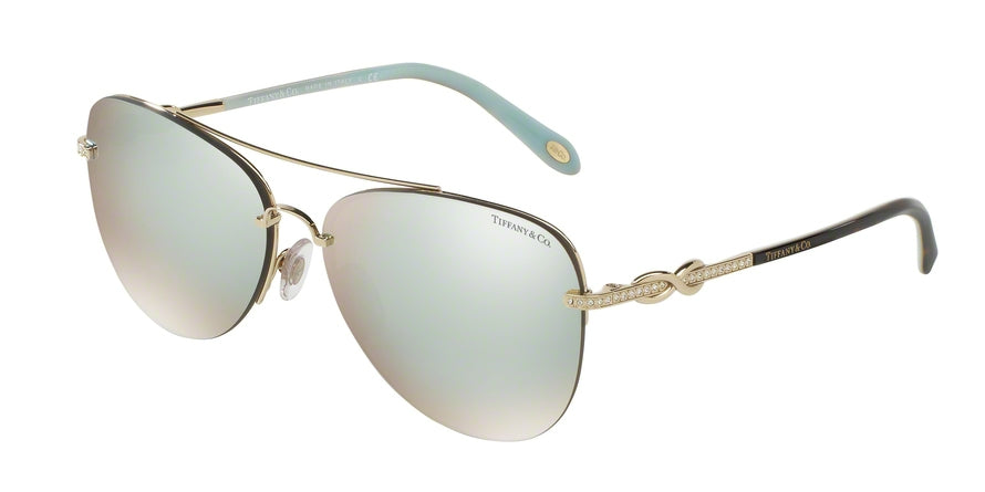 Tiffany TF3054B Pilot Sunglasses 602164-PALE GOLD 59-14-140 - Color Map gold