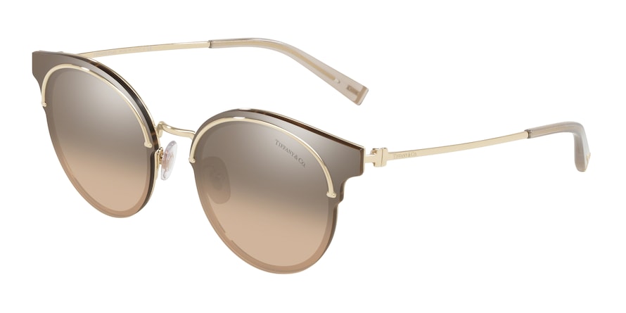 Tiffany TF3061 Round Sunglasses 60213D-PALE GOLD 64-14-140 - Color Map gold