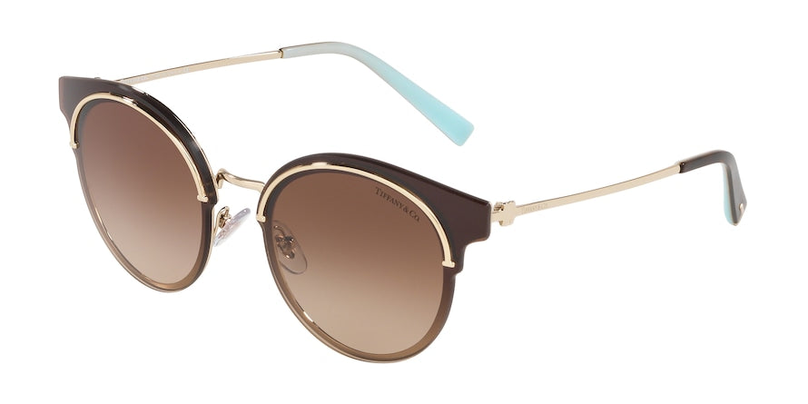 Tiffany TF3061 Round Sunglasses 60553B-PALE GOLD 64-14-140 - Color Map gold