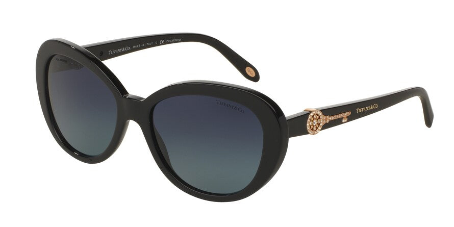 Tiffany TF4118B Oval Sunglasses  80014U-BLACK 55-17-140 - Color Map black