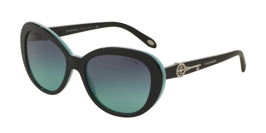 Tiffany TF4118B Oval Sunglasses 80559S-BLACK/BLUE 55-17-140 - Color Map black