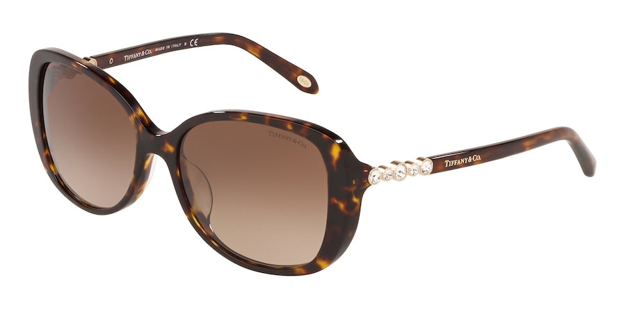 Tiffany TF4121BF Rectangle Sunglasses 80153B-DARK HAVANA 55-16-140 - Color Map black