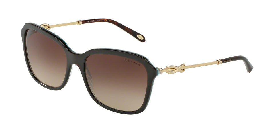 Tiffany TF4128BF Rectangle Sunglasses 82173B-HAVANA/STRIPED BLUE 57-17-140 - Color Map havana