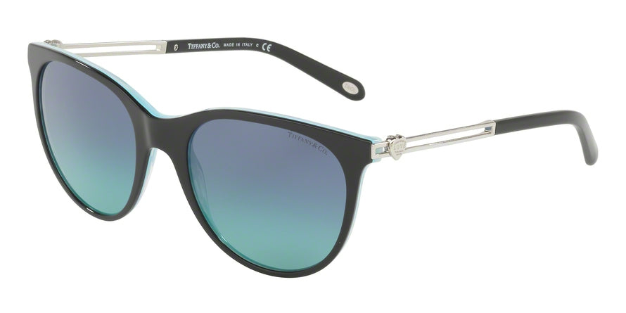 Tiffany TF4139 Square Sunglasses 81939S-BLACK/STRIPED BLUE 55-20-140 - Color Map black