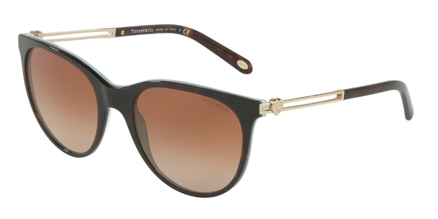 Tiffany TF4139 Square Sunglasses 82173B-HAVANA/STRIPED BLUE 55-20-140 - Color Map havana