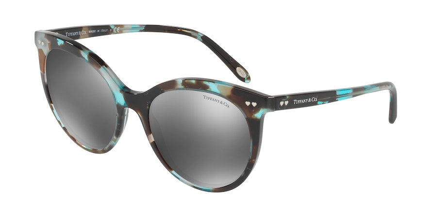 Tiffany TF4141 Cat Eye Sunglasses 82376G-HAVANA/BLUE/SILVER SERIGRAPHY 55-19-140 - Color Map havana