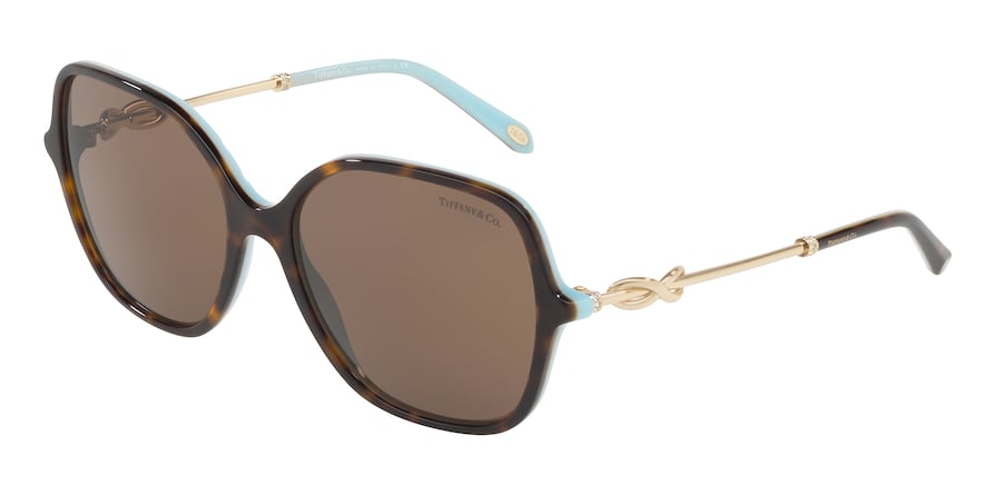 Tiffany TF4145B Square Sunglasses 81343G-HAVANA/BLUE 57-16-140 - Color Map havana