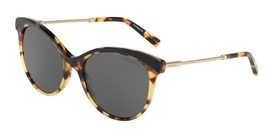 Tiffany TF4149 Butterfly Sunglasses 82563F-BLACK/YELLOW HAVANA 55-18-140 - Color Map black