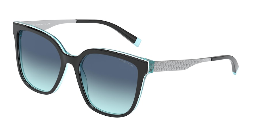 Tiffany TF4165F Square Sunglasses  82749S-BLACK/WHITE/BLUE 54-17-140 - Color Map black