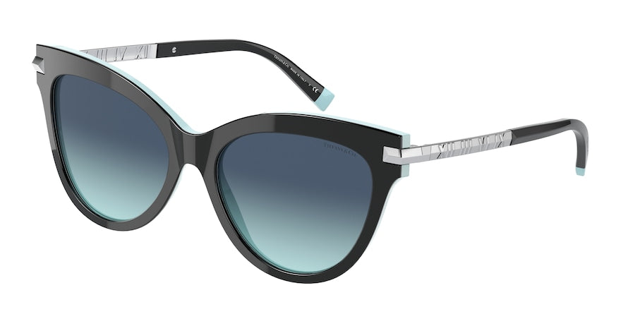 Tiffany TF4182F Cat Eye Sunglasses 80559S-BLACK ON TIFFANY BLUE 55-17-140 - Color Map black