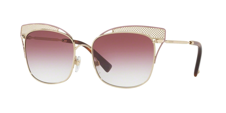 Valentino VA2017 Square Sunglasses 30388H-LIGHT GOLD DARK PINK 55-17-140 - Color Map gold
