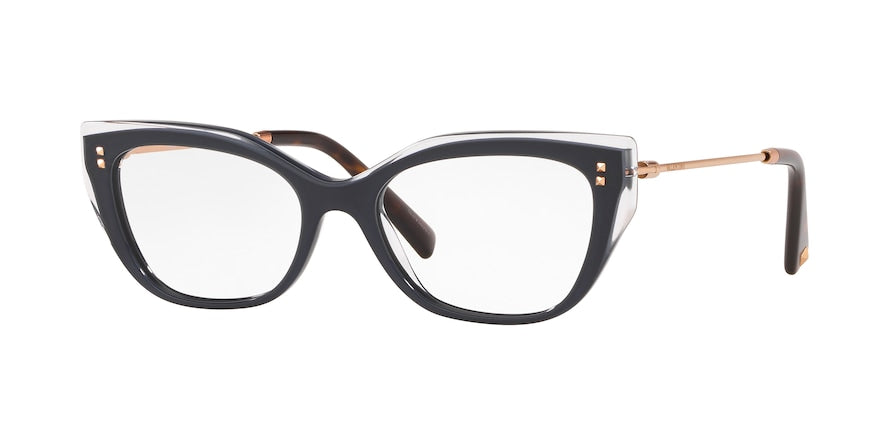 Valentino VA3035 Cat Eye Eyeglasses 5085-TRANSPARENT/BLUE/CRISTALL 54-17-140 - Color Map blue