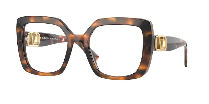 Valentino VA4065 Square Sunglasses 51511W-STRIPED HAVANA 53-20-140 - Color Map brown