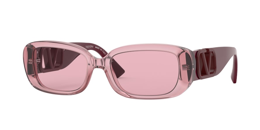 Valentino VA4067 Oval Sunglasses 514784-TRANSPARENT PINK 53-18-140 - Color Map pink