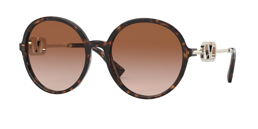 Valentino VA4075 Round Sunglasses  500213-HAVANA 57-19-140 - Color Map brown