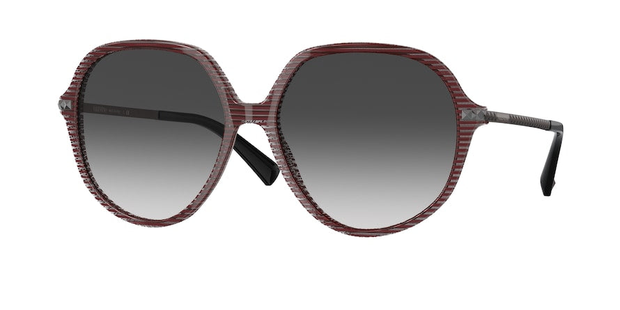 Valentino VA4099F Irregular Sunglasses 51918G-STRIPED RED BLACK 57-16-140 - Color Map red