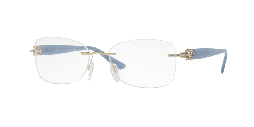 Versace VE1225B Butterfly Eyeglasses 1398-PALE GOLD 53-16-135 - Color Map gold
