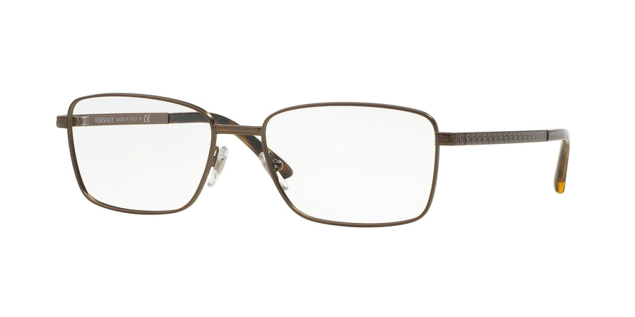 Versace VE1227 Rectangle Eyeglasses  1359-MATTE BROWN 55-17-145 - Color Map brown