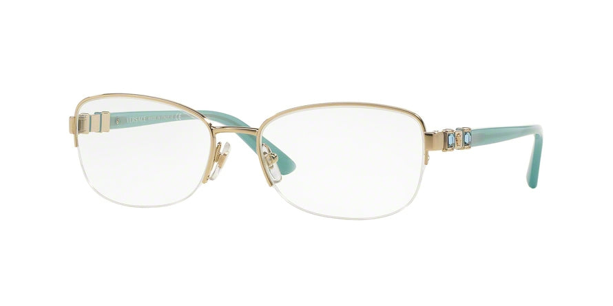 Versace VE1230B Rectangle Eyeglasses  1362-PALE GOLD 54-17-135 - Color Map gold