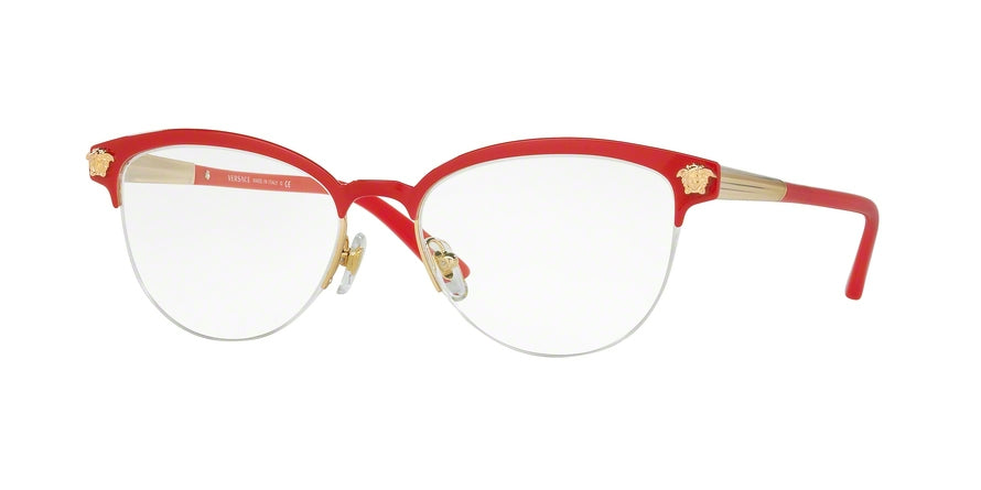Versace VE1235 Phantos Eyeglasses 1376-RED/GOLD 53-17-140 - Color Map red