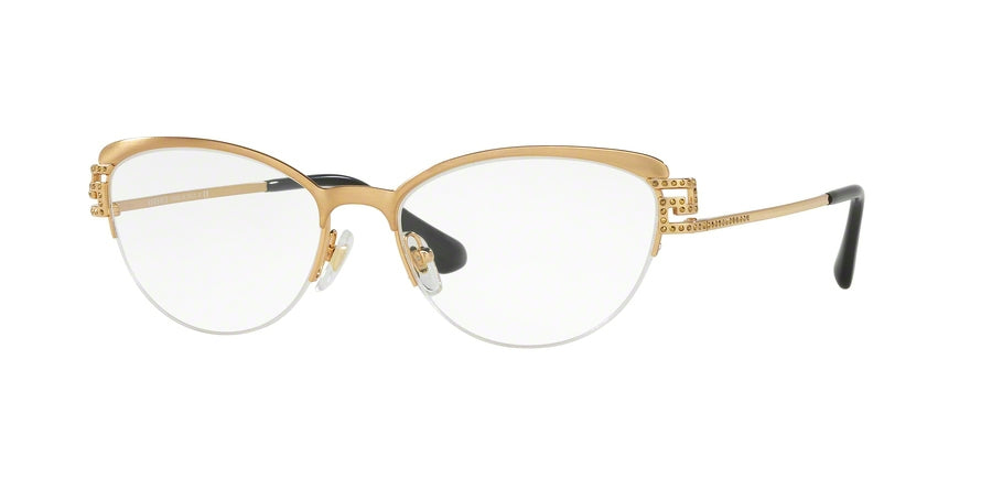 Versace VE1239B Cat Eye Eyeglasses 1352-BRUSHED GOLD 53-17-140 - Color Map gold